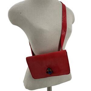 Bynes New York red leather Moroccan belt bag